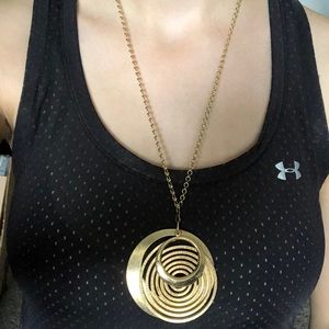Vintage Gold Circles Medallion Necklace